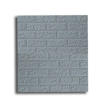 Tapet 3D autoadeziv, Naimeed D3314 Gri, model Caramida, 70 x 77 cm
