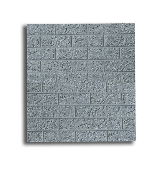 Tapet 3D autoadeziv, Naimeed D3314 Gri, model Caramida, 70 x 77 cm
