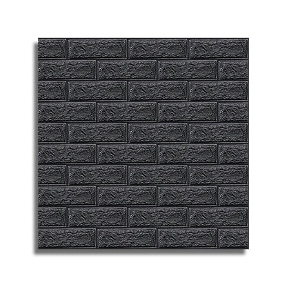 Tapet 3D autoadeziv, Naimeed D3402, model Caramida, 70 x 77 cm, 4mm grosime,  Negru
