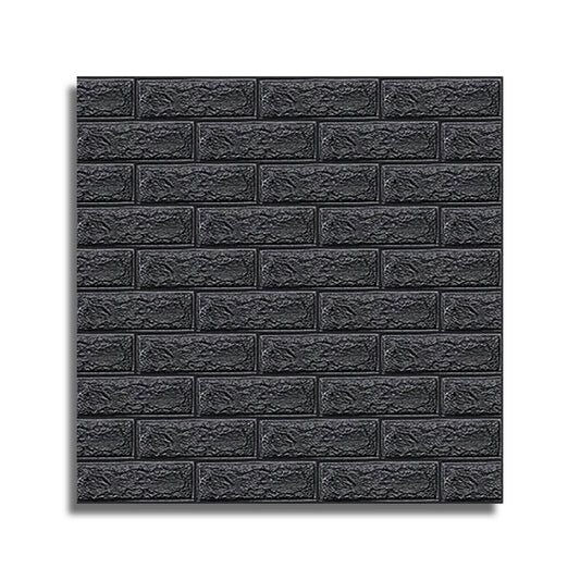 Tapet 3D autoadeziv, Naimeed D3402, model Caramida, 70 x 77 cm, 4mm grosime,  Negru