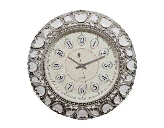 Ceas de perete 45 cm cu mecanism silentios, D3330 SILVER