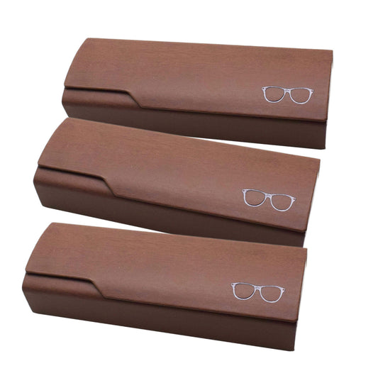 Set 3 bucati Toc / Etui pentru ochelari, Naimeed D3373, Maro