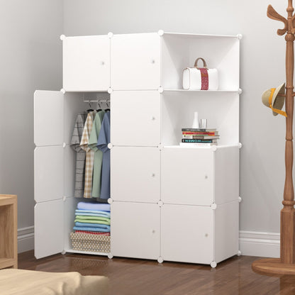 Dulap modular din plastic cu schelet metalic, D3384, culoare Alb, 147 x 110 x 37 cm