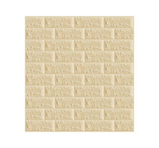 Tapet 3D autoadeziv, Naimeed D3400 Crem, model Caramida, 70 x 77 cm