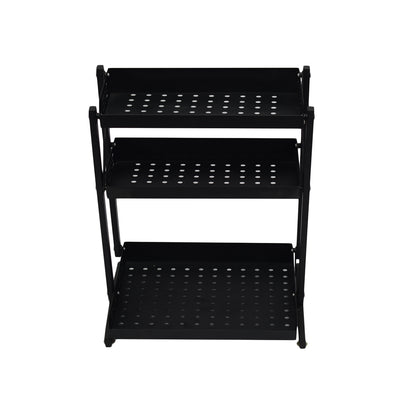 Raft pliabil cu 3 polite, Naimeed D3427, 55x33x30 cm Negru