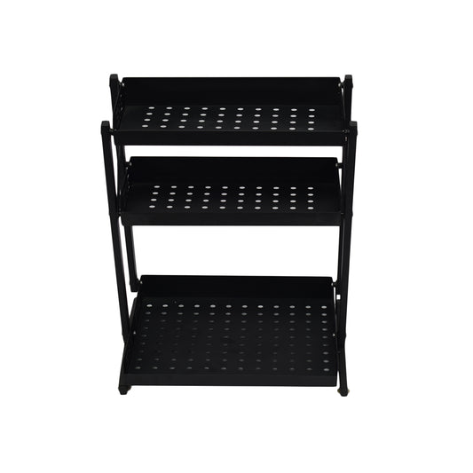 Raft pliabil cu 3 polite, Naimeed D3427, 55x33x30 cm Negru