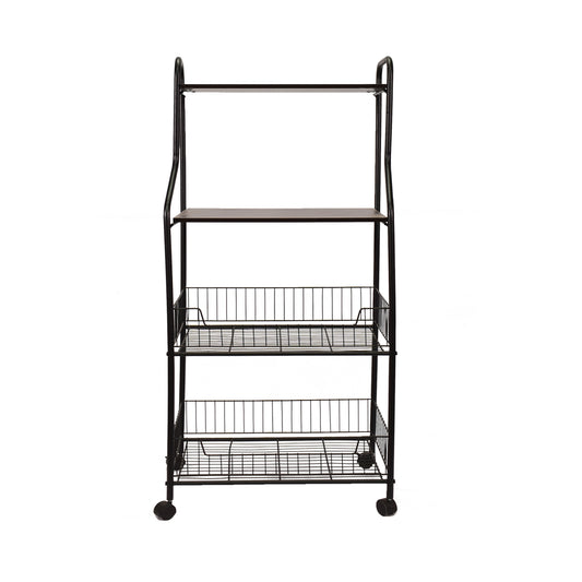 Raft metalic cu polite, Naimeed D3428, 125x54x36 Negru