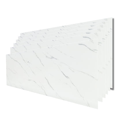 Set 6 panouri decorative, Autoadeziv, suprafata acoperita 1.08 mp, Naimeed D3496, 30x60 cm, Marmura Alba