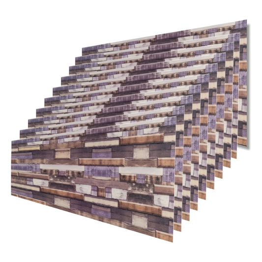 Set 10 panouri decorative, Autoadeziv, suprafata acoperita 1.8 m2, Naimeed D3502, 30x60 cm, Multicolor
