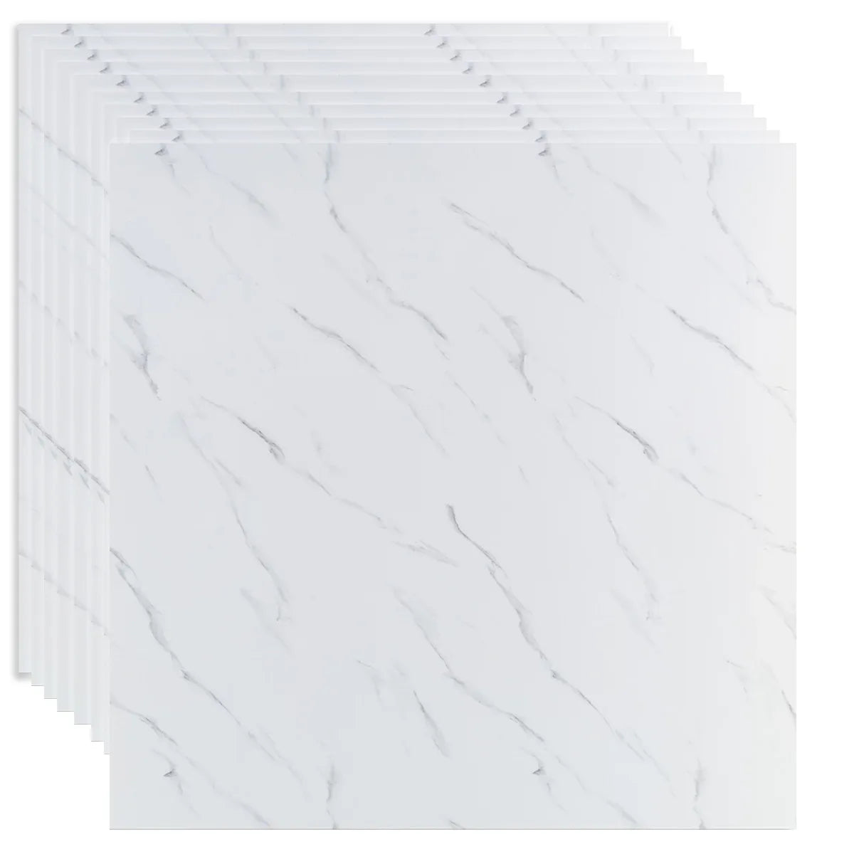 Set 10 panouri decorative, Autoadeziv, suprafata acoperita 3.6 mp, Naimeed D3515, 60x60 cm, Marmura Alba - 221.ro