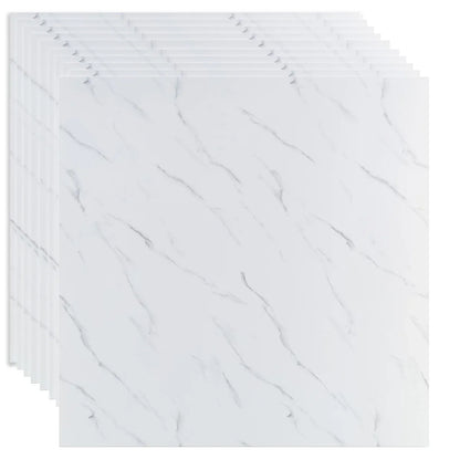 Set 10 panouri decorative, Autoadeziv, suprafata acoperita 3.6 mp, Naimeed D3515, 60x60 cm, Marmura Alba - 221.ro