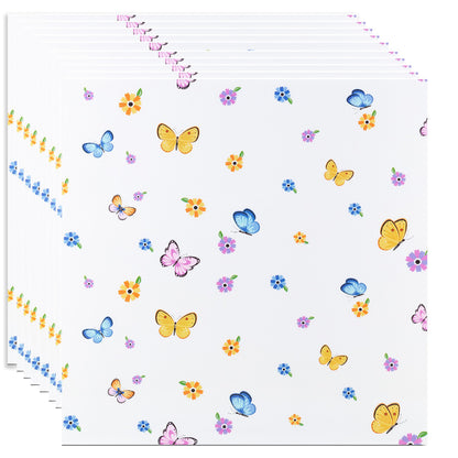 Set 10 panouri decorative, Autoadeziv, suprafata acoperita 3.6 mp, Naimeed D3519, 60x60 cm, Fluturi