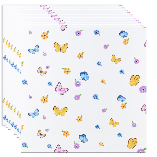 Set 10 panouri decorative, Autoadeziv, suprafata acoperita 3.6 mp, Naimeed D3519, 60x60 cm, Fluturi