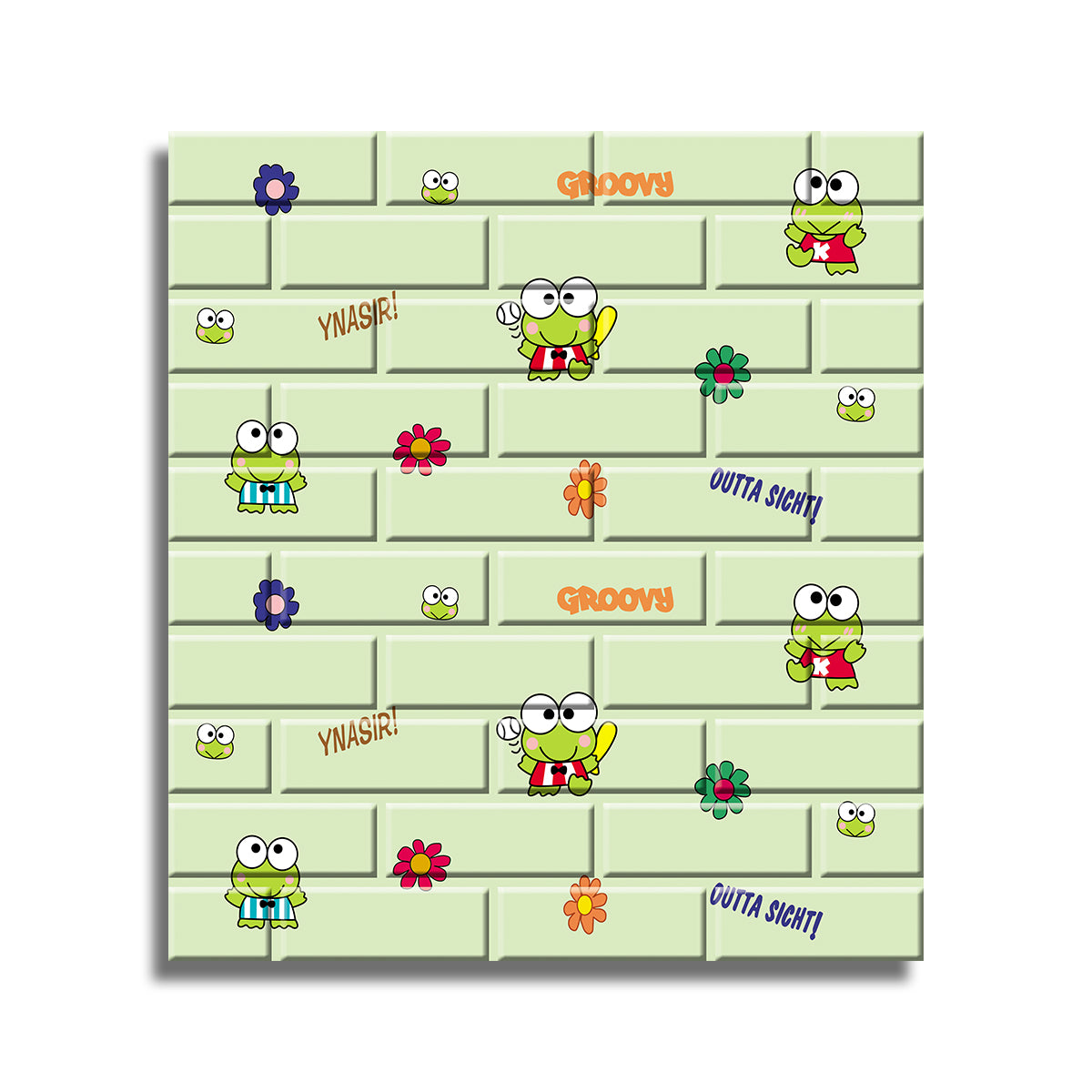 Set 10x Tapet 3D Autoadeziv, 5mm grosime, rezistent la apa, usor de curatat, 70x77cm, Naimeed D3559, model copii, Verde