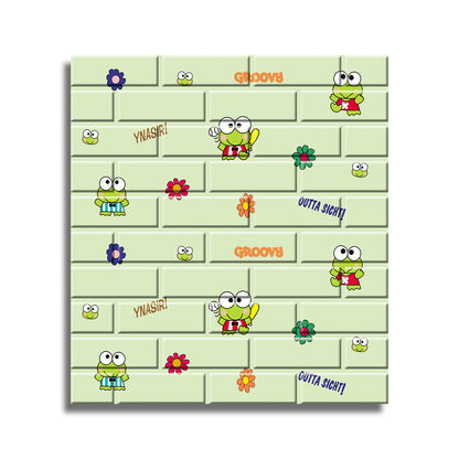 Set 10x Tapet 3D Autoadeziv, 5mm grosime, rezistent la apa, usor de curatat, 70x77cm, Naimeed D3559, model copii, Verde