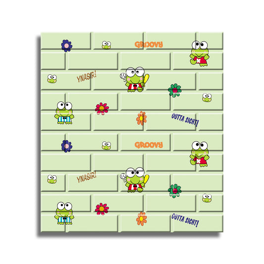 Set 10x Tapet 3D Autoadeziv, 5mm grosime, rezistent la apa, usor de curatat, 70x77cm, Naimeed D3559, model copii, Verde