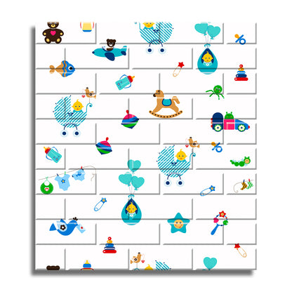 Set 10x Tapet 3D Autoadeziv, 5mm grosime, rezistent la apa, usor de curatat, 70x77cm, Naimeed D3568, Multicolor
