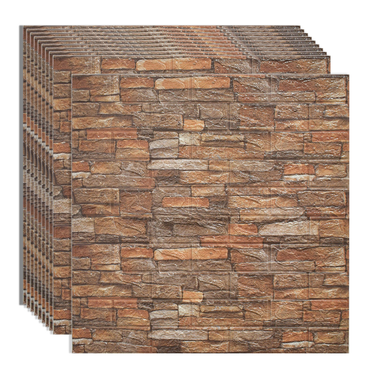 Set 10 x Tapet 3D autoadeziv, design modern, usor de curatat, 70x77cm, Naimeed D3572