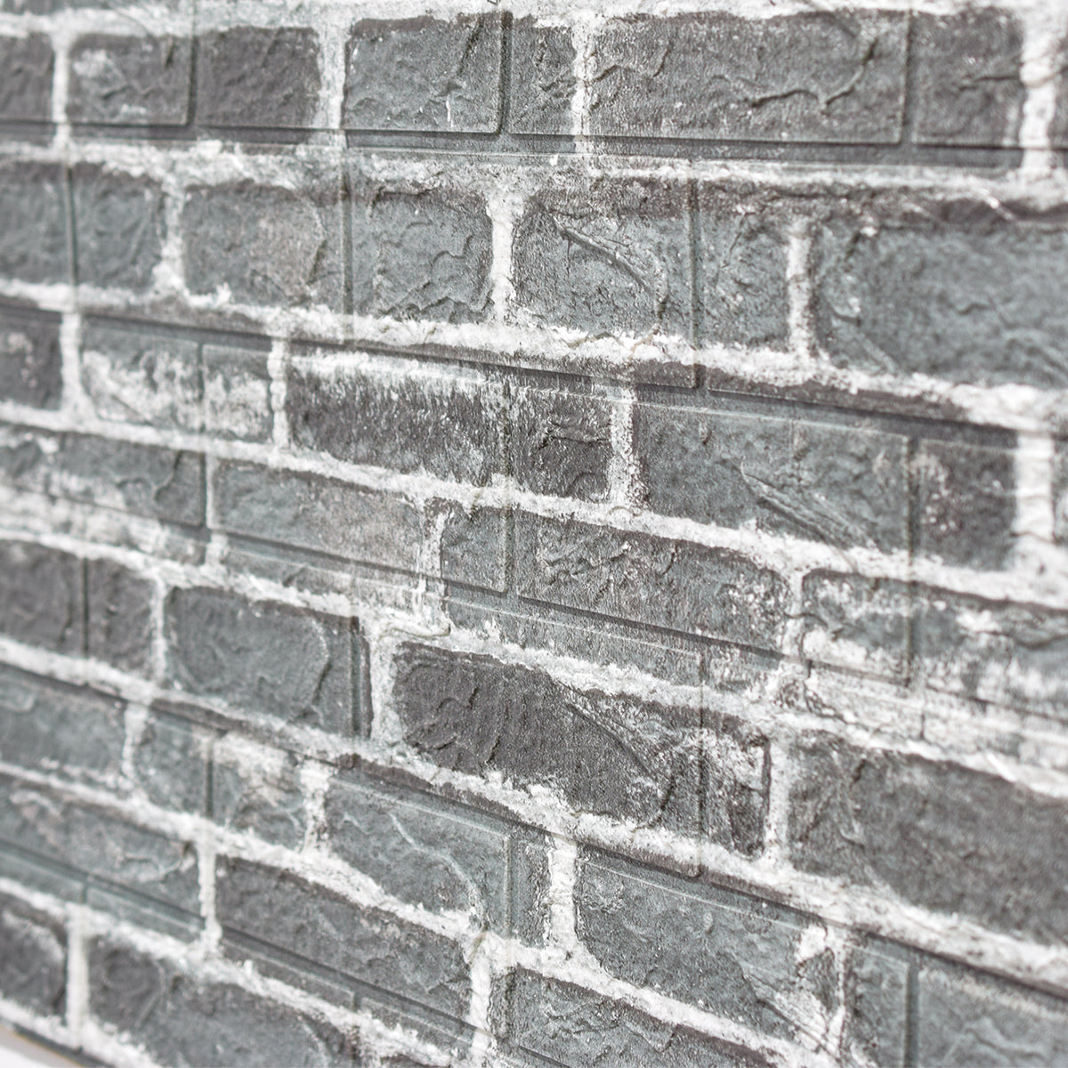 Set 10x Tapet 3D Autoadeziv, rezistent la apa, usor de curatat, 70x77cm, Naimeed D3587, model caramida, Negru/Alb