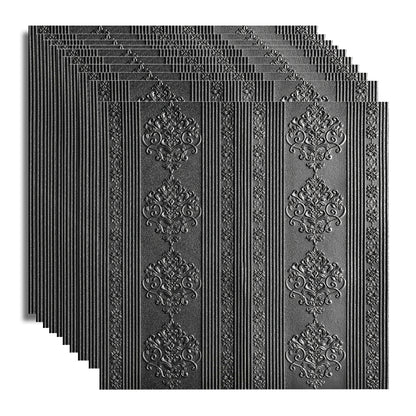 Set 10x Tapet 3D Autoadeziv, 5mm grosime, rezistent la apa, usor de curatat, 70x70cm, Naimeed D3601, model elegant, Negru