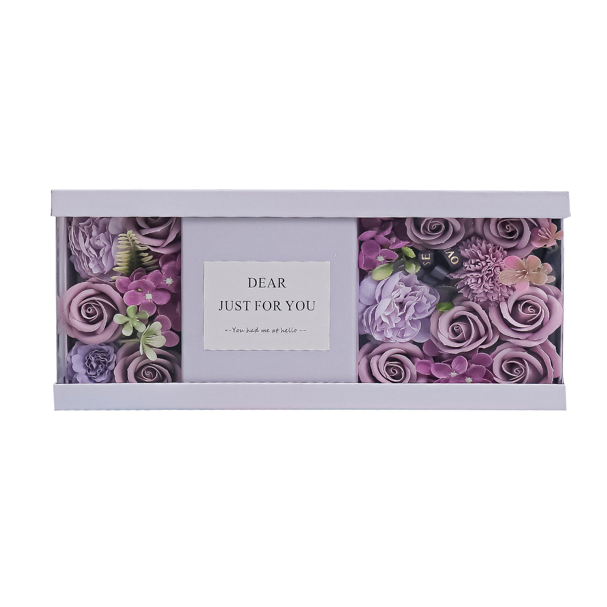 Aranjament floral elegant, flori de sapun, D4058, Mov