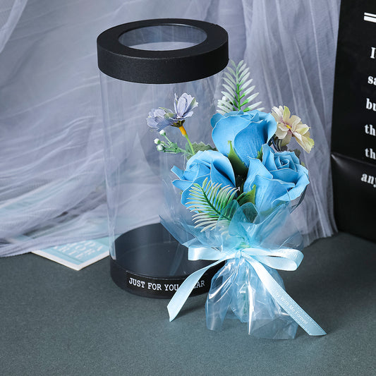 Aranjament floral elegant, flori de sapun, D4059, Blue