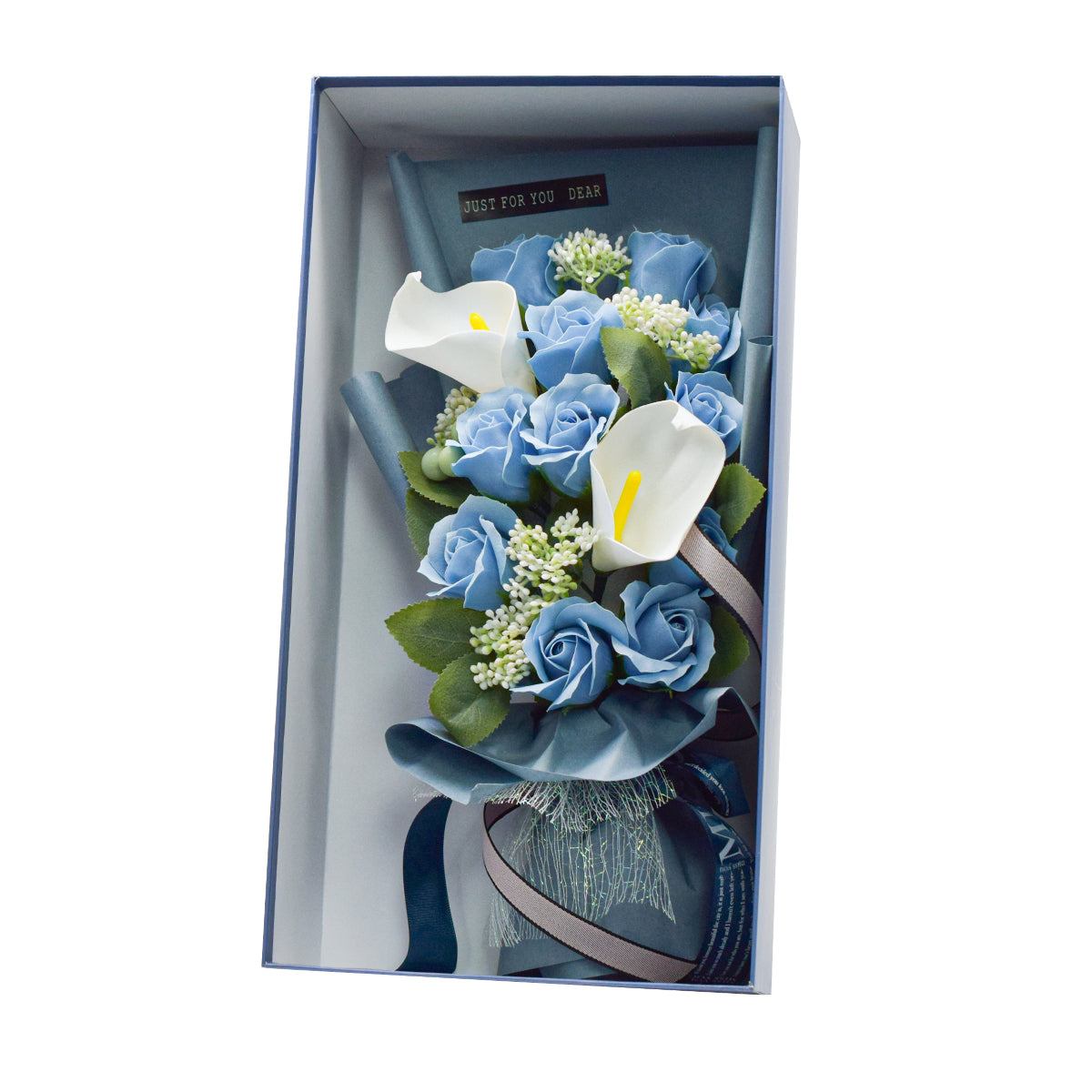 Aranjament floral elegant, flori de sapun, D4061, Blue
