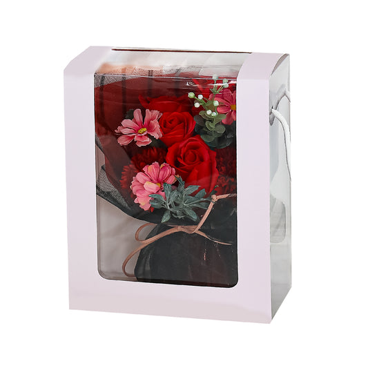 Aranjament floral elegant, flori de sapun, D4063, Rosu