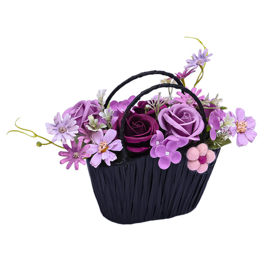 Aranjament floral elegant, flori de sapun, D4066, Mov
