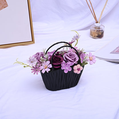 Aranjament floral elegant, flori de sapun, D4066, Mov