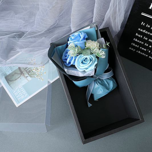 Aranjament floral elegant, flori de sapun, D4071, Blue