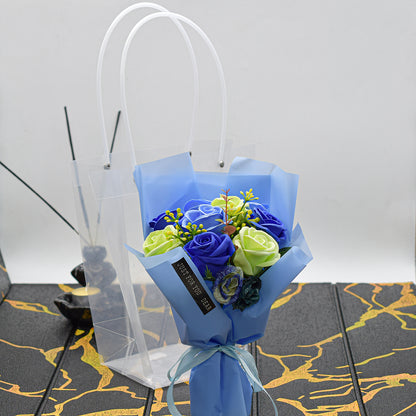 Aranjament floral elegant, flori de sapun, D4074, Blue