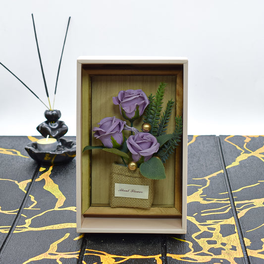 Aranjament floral elegant, flori de sapun, D4075, Mov