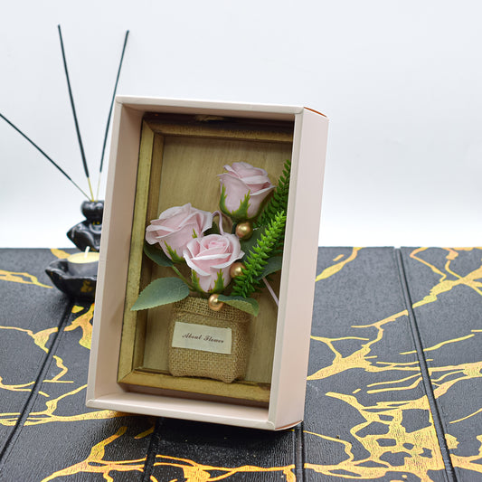 Aranjament floral elegant, flori de sapun, D4075, Roz