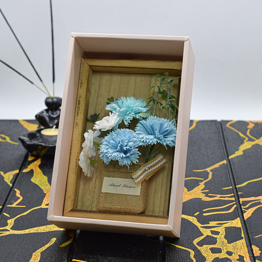 Aranjament floral elegant, flori de sapun, D4085, Blue