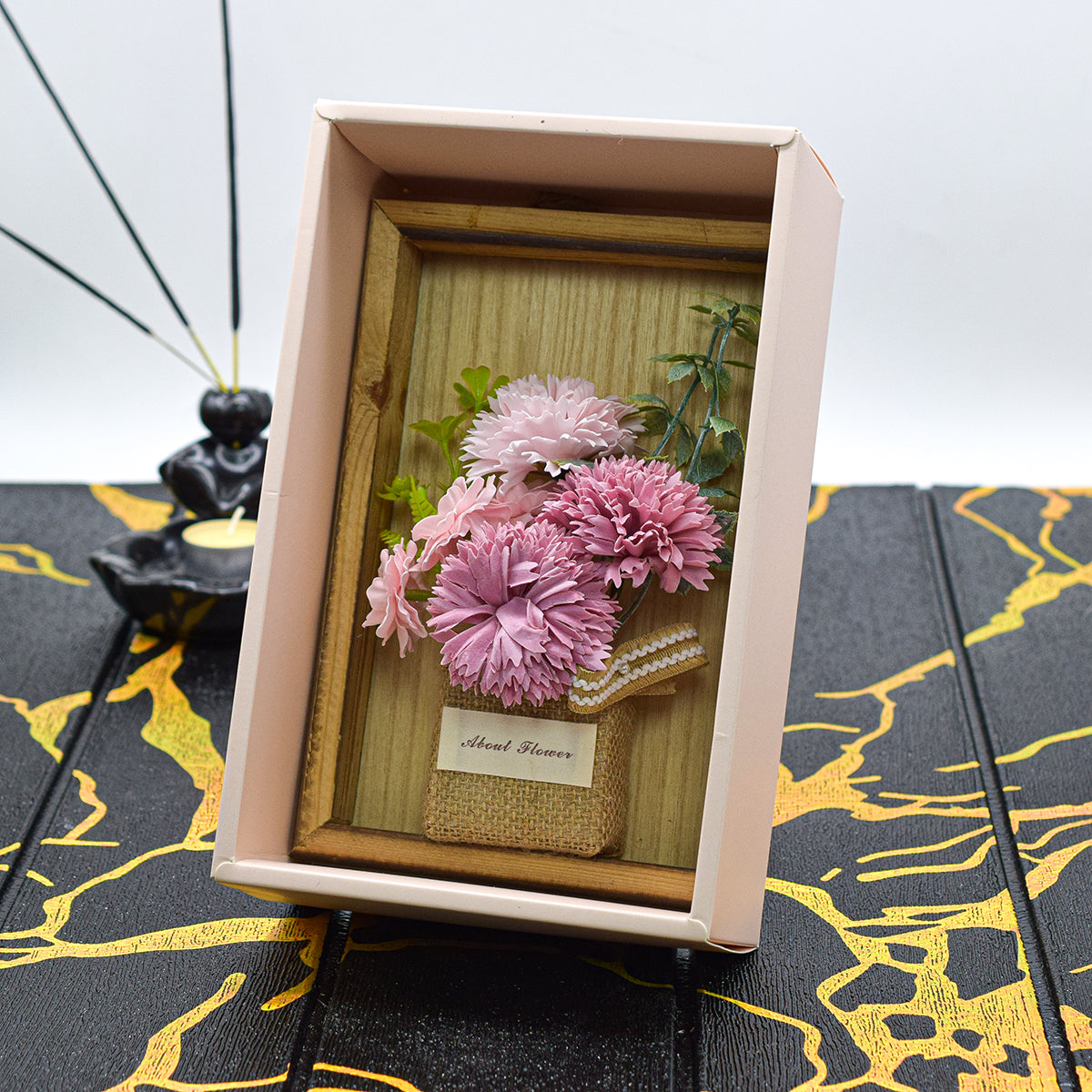Aranjament floral elegant, flori de sapun, D4085, Roz