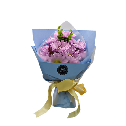 Aranjament floral elegant, flori de sapun, D4088, Roz