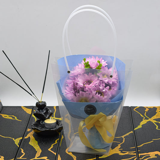 Aranjament floral elegant, flori de sapun, D4088, Roz