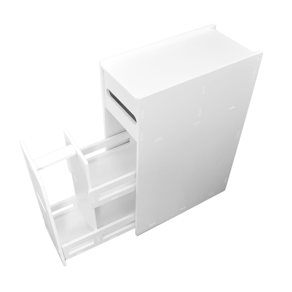 Dulapior pentru baie, cu capac si raft depozitare produse curatenie, D41, culoare Alb, 96 x 40 x 20 cm