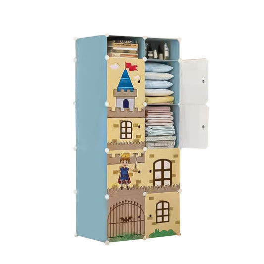 Dulap Modular Copii, 8 Usi, D4116, Blue