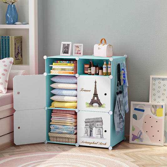 Dulap Modular, 6 Compartimente, D4122, Blue