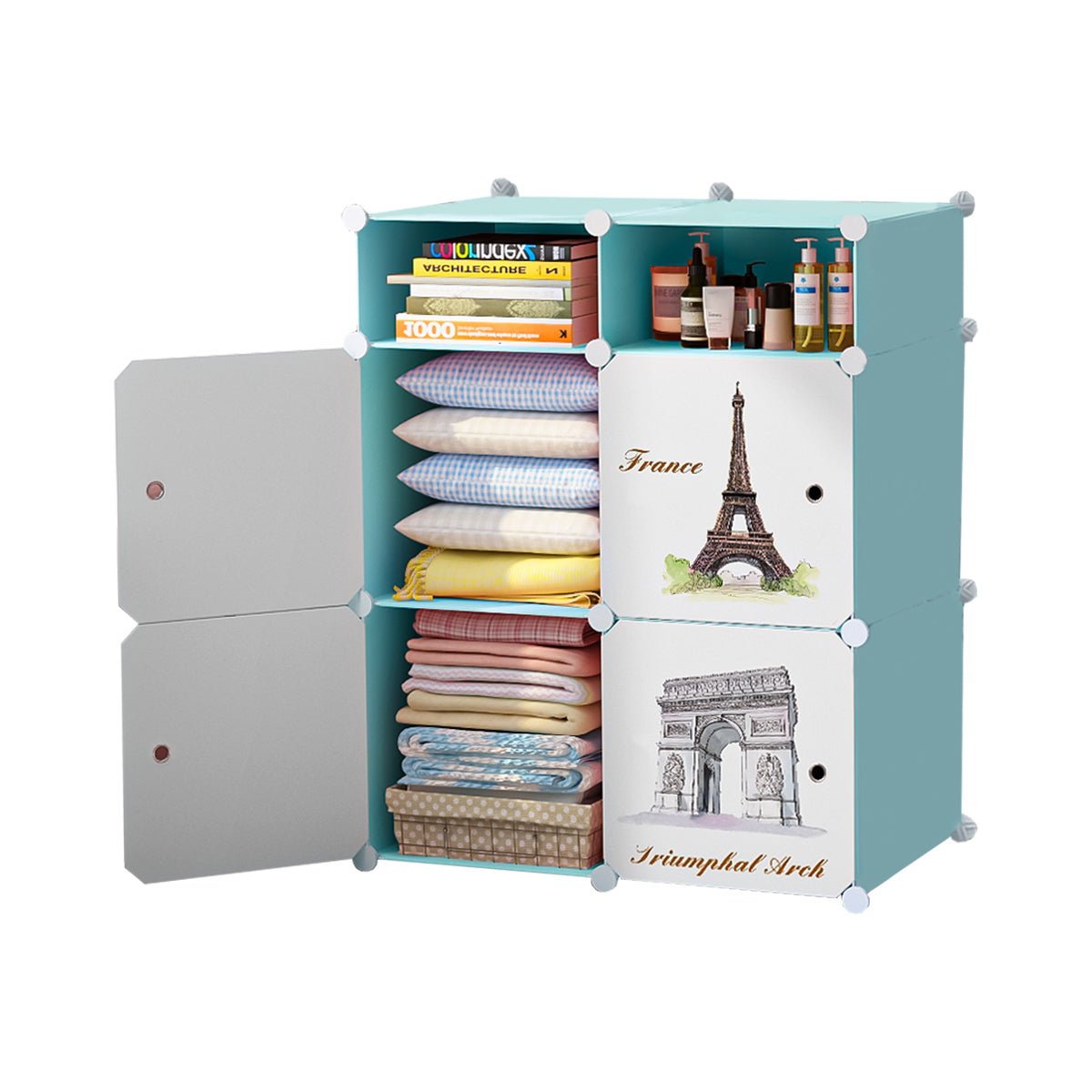 Dulap Modular, 6 Compartimente, D4122, Blue