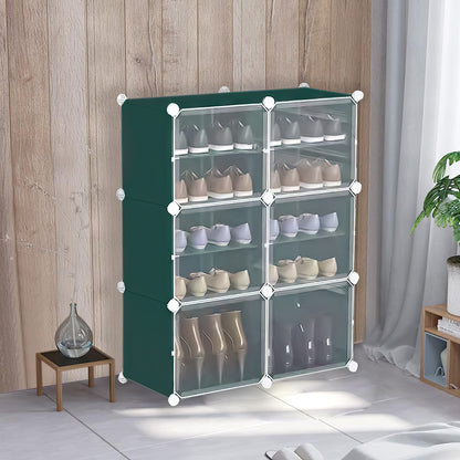Pantofar modular, 10 Compartimente, D4132, Verde