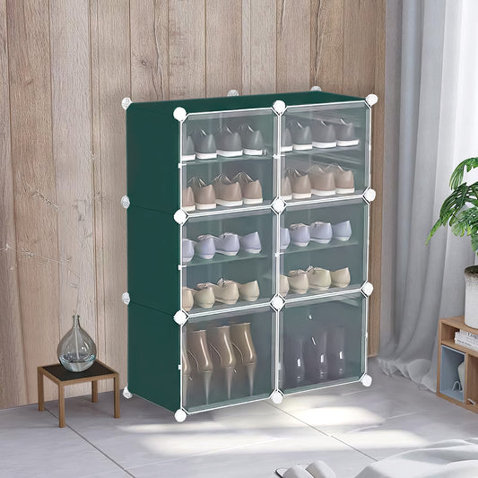 Pantofar modular, 10 Compartimente, D4132, Verde