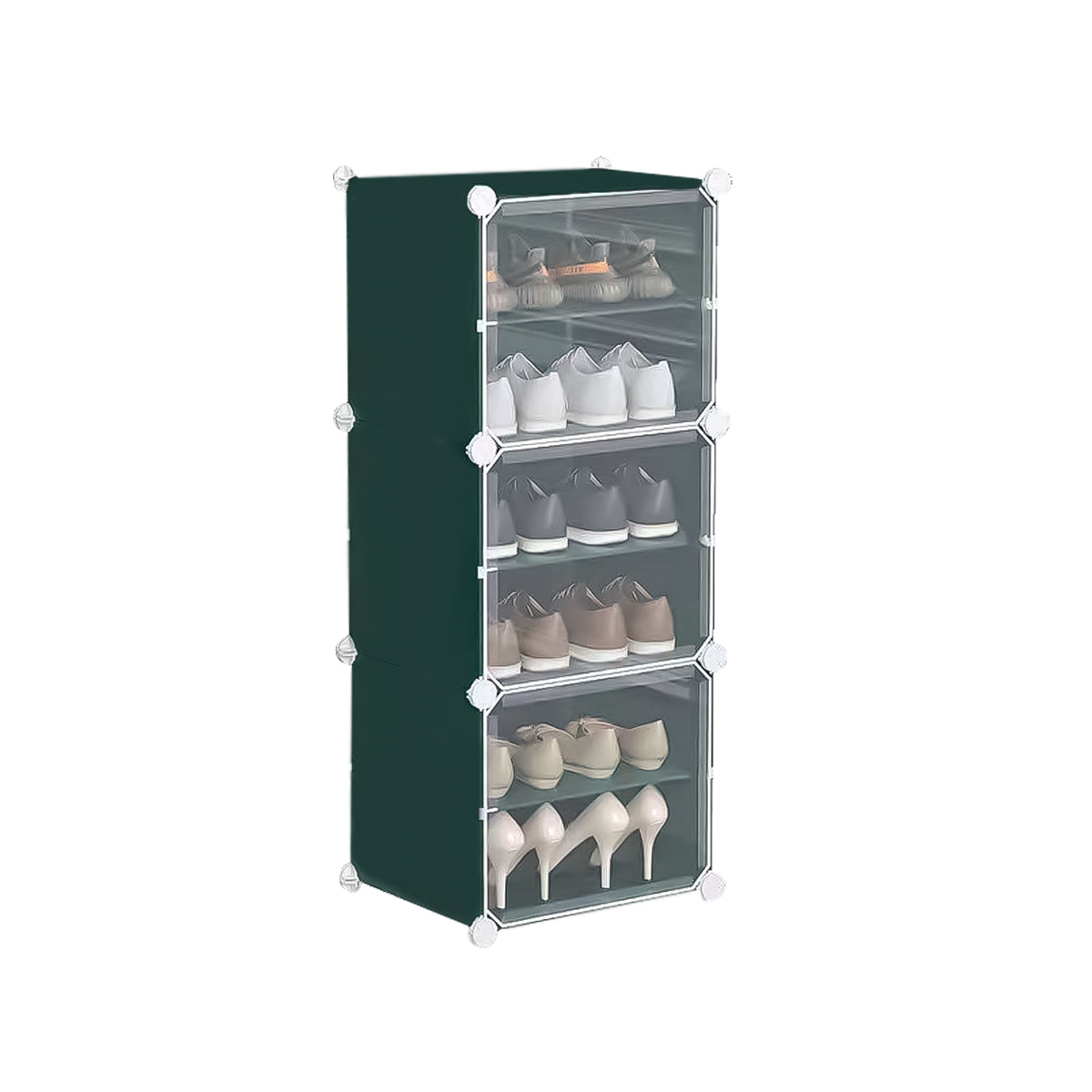 Pantofar modular, 6 Compartimente, D4135, Verde