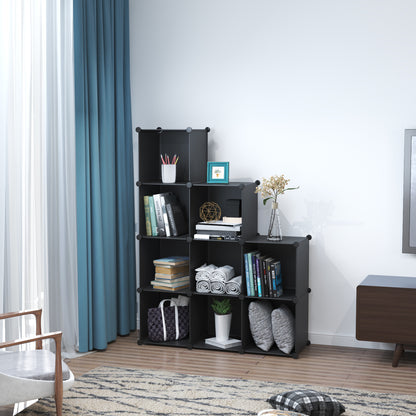 Dulap Modular, 9 Compartimente, fara usi, Naimeed D4136, Negru