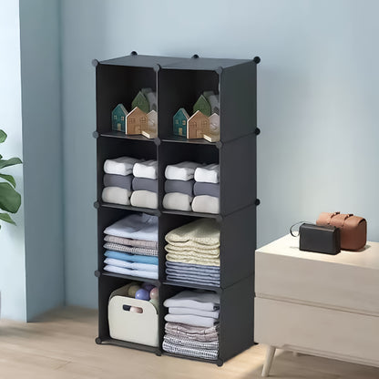 Dulap Modular, 8 Compartimente, fara usi, Naimeed D4138, Negru
