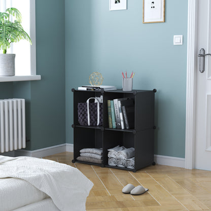Dulap Modular, 4 Compartimente, fara usi, Naimeed D4139, Negru