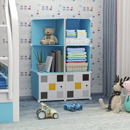 Dulap Modular, 6 Compartimente, D4146, Blue