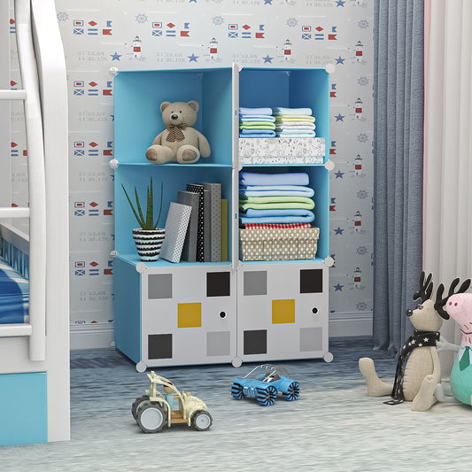 Dulap Modular, 6 Compartimente, D4146, Blue